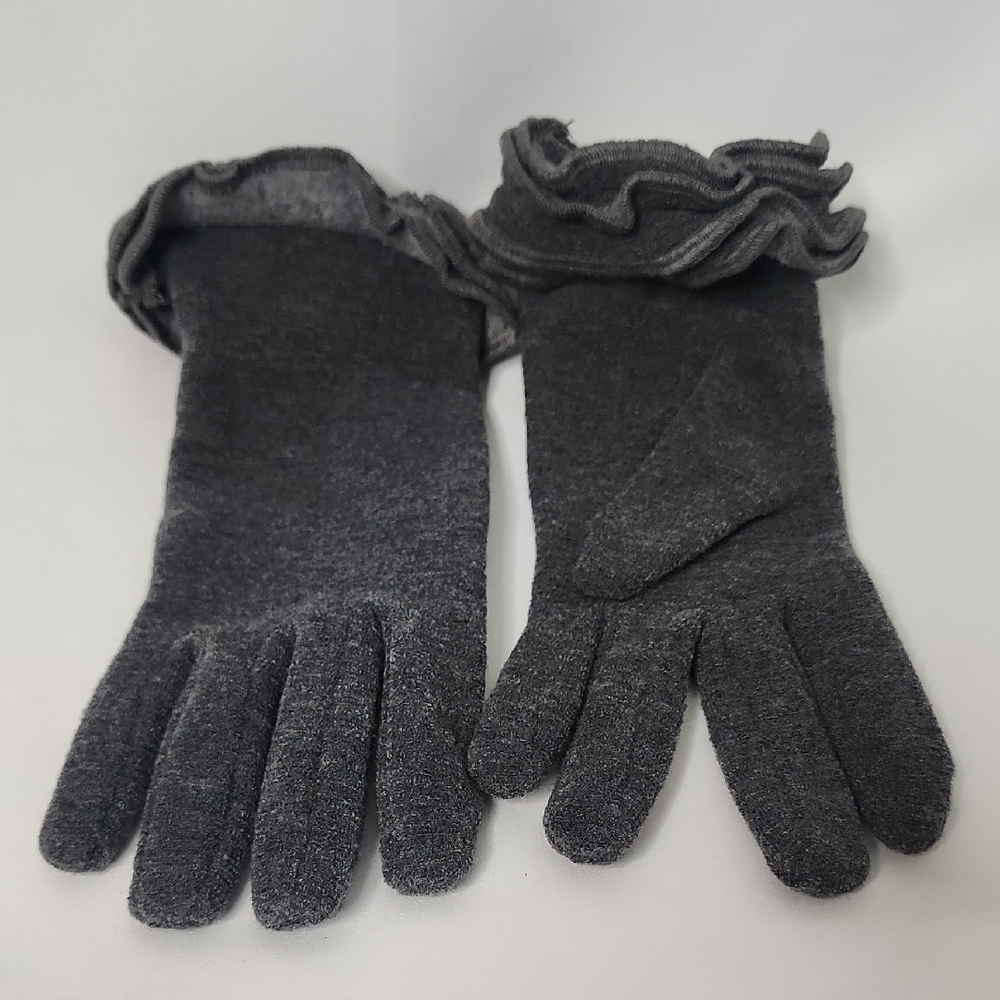 Gruppo Italiano Elegant Gray Ruffled Women's Gloves